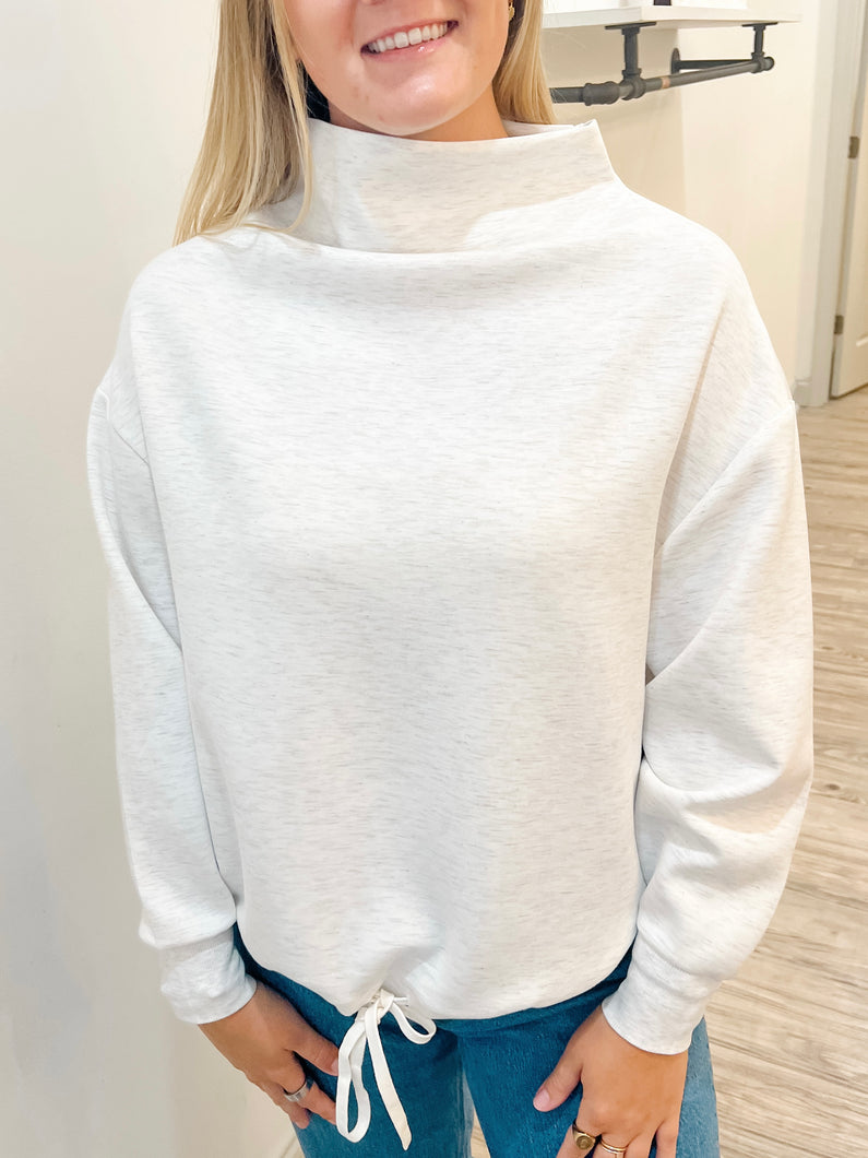 Morina Mel Soft Knit Funnel Neck Sweater | Ivory Mel