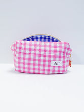 Load image into Gallery viewer, Sorority Gingham Quilted Makeup Bag