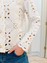 Load image into Gallery viewer, Zoe and Claire Punch Out Jacket | White