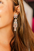 Load image into Gallery viewer, Pink Beaded Nutcracker Earrings