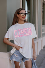 Load image into Gallery viewer, Pink Clemson Oversized Crewneck Tee