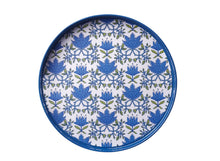 Load image into Gallery viewer, rockflowerpaper Tilly Blue Round Laquer Serving Tray