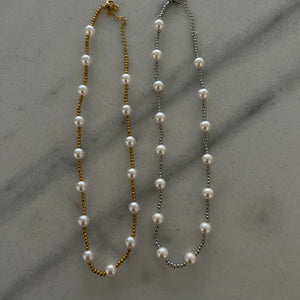 Pearl Beaded Gold Necklace
