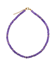 Load image into Gallery viewer, Purple Gemstone Necklace with Gold Accents