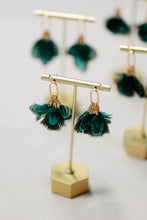 Load image into Gallery viewer, Peacock Feather Statement Tassel Earrings