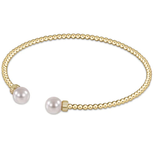 enewton Classic Gold 2mm Bead Cuff - Pearl