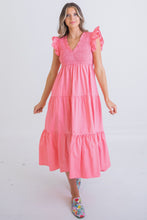 Load image into Gallery viewer, Karlie Bubblegum Smocked Maxi
