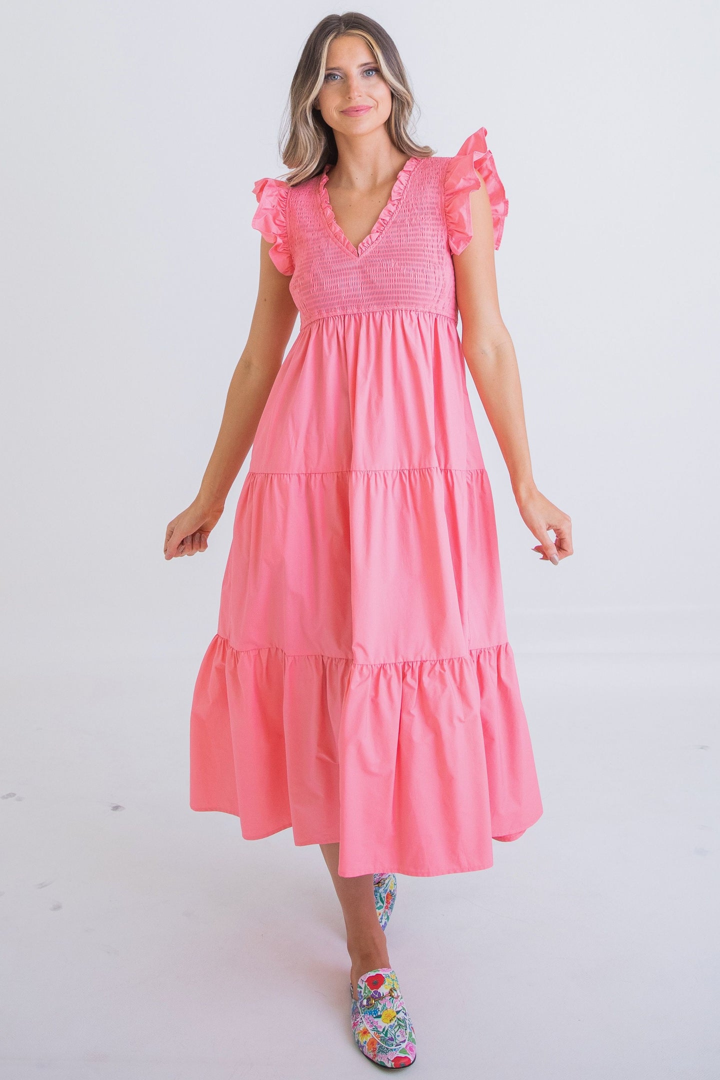 Karlie Bubblegum Smocked Maxi