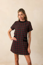 Load image into Gallery viewer, Prosperina Portia Shift Dress | Check The Halls Print