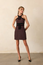 Load image into Gallery viewer, Prosperina Faye Halter Dress | Check The Halls Print