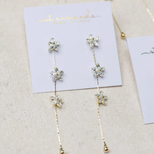 Load image into Gallery viewer, Diamond Daisy Gold Duster Drop Earrings