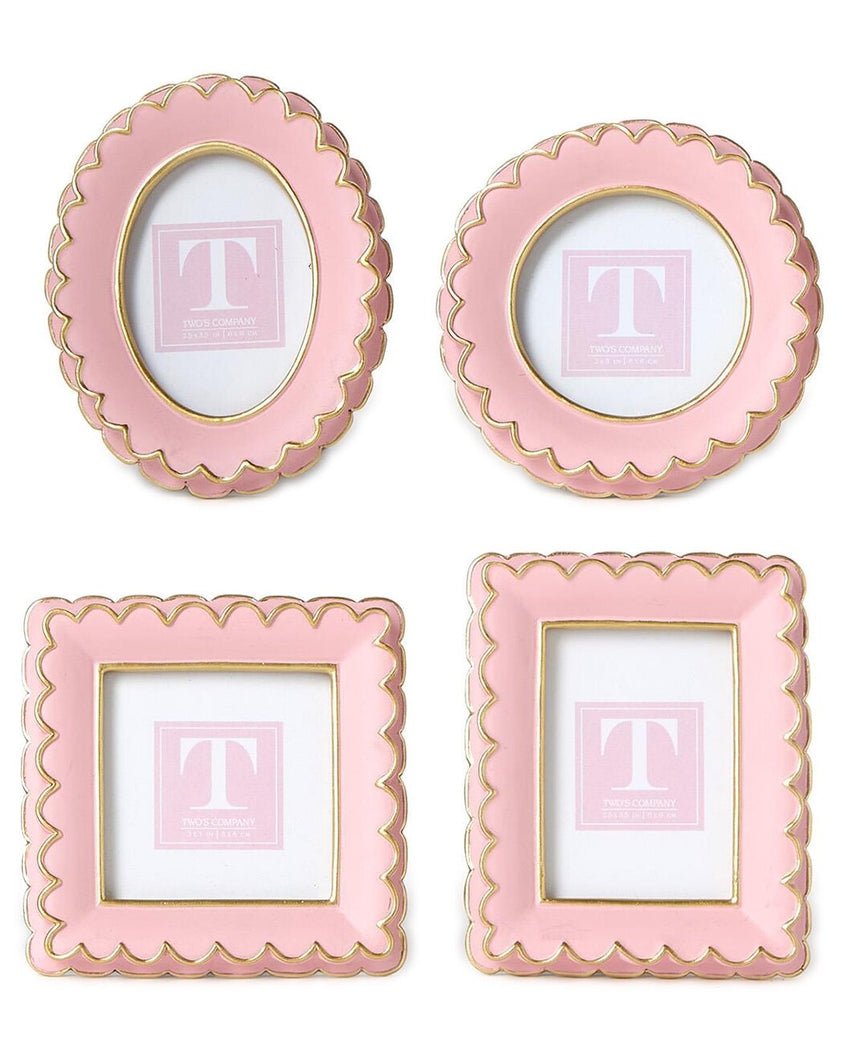 Pink Scalloped Mini Photo Frame