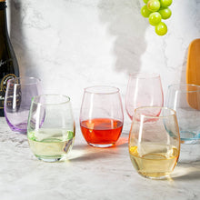 Load image into Gallery viewer, Stemless Colored Wine Glasses
