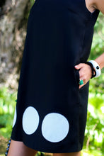Load image into Gallery viewer, Dottie Hart Charlene Shift Dress - Nassau Night Black with Worth Avenue White Dots