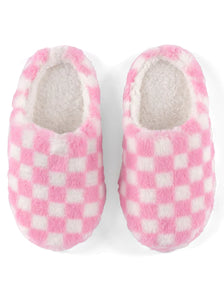Pink Check Slippers