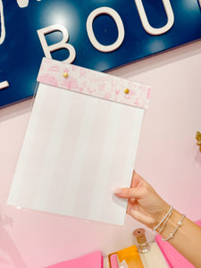 Pink Football Toile Notepad