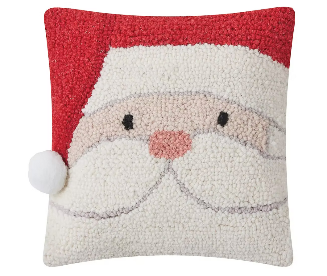 Holiday Santa with Pom Hook Pillow