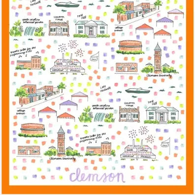 Double Sided Clemson Tea Towel