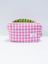 Load image into Gallery viewer, Sorority Gingham Quilted Makeup Bag