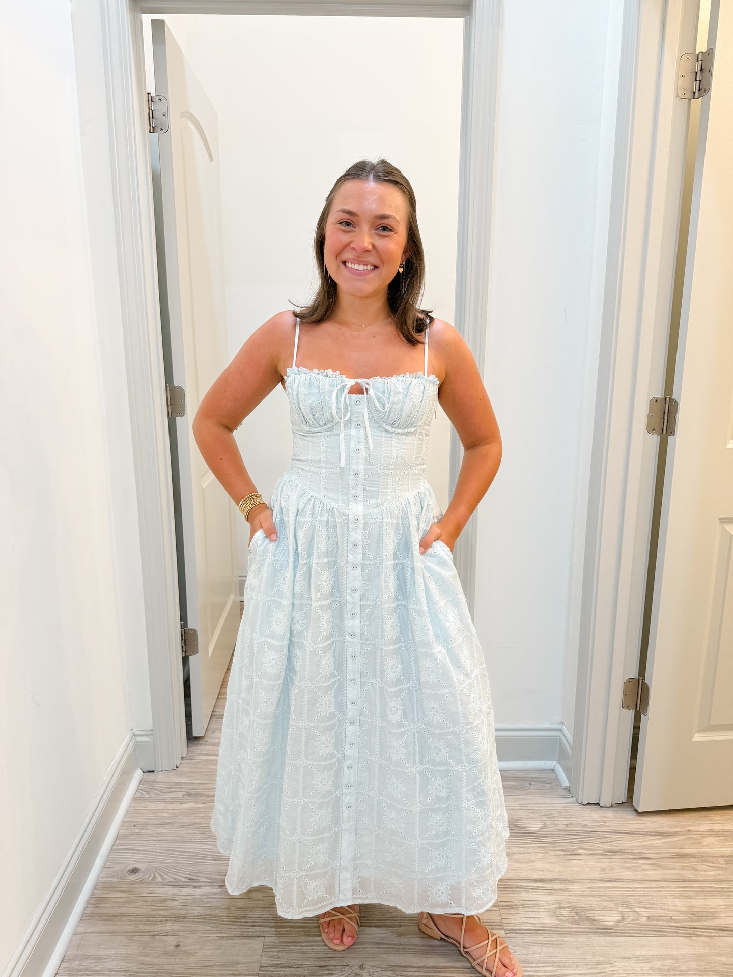 astr dress Blythe - Midi Pleated Tiered design ASTR the Label Clea Dress