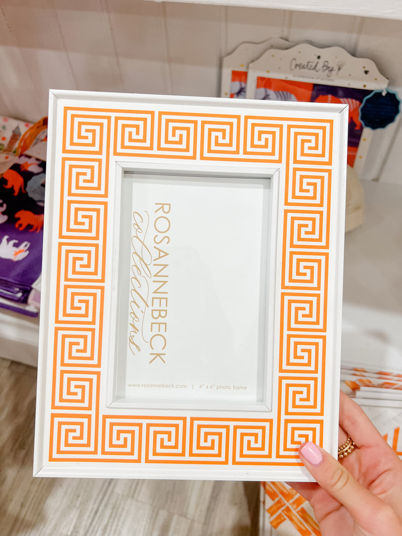Orange Greek Key 4x6 Frame