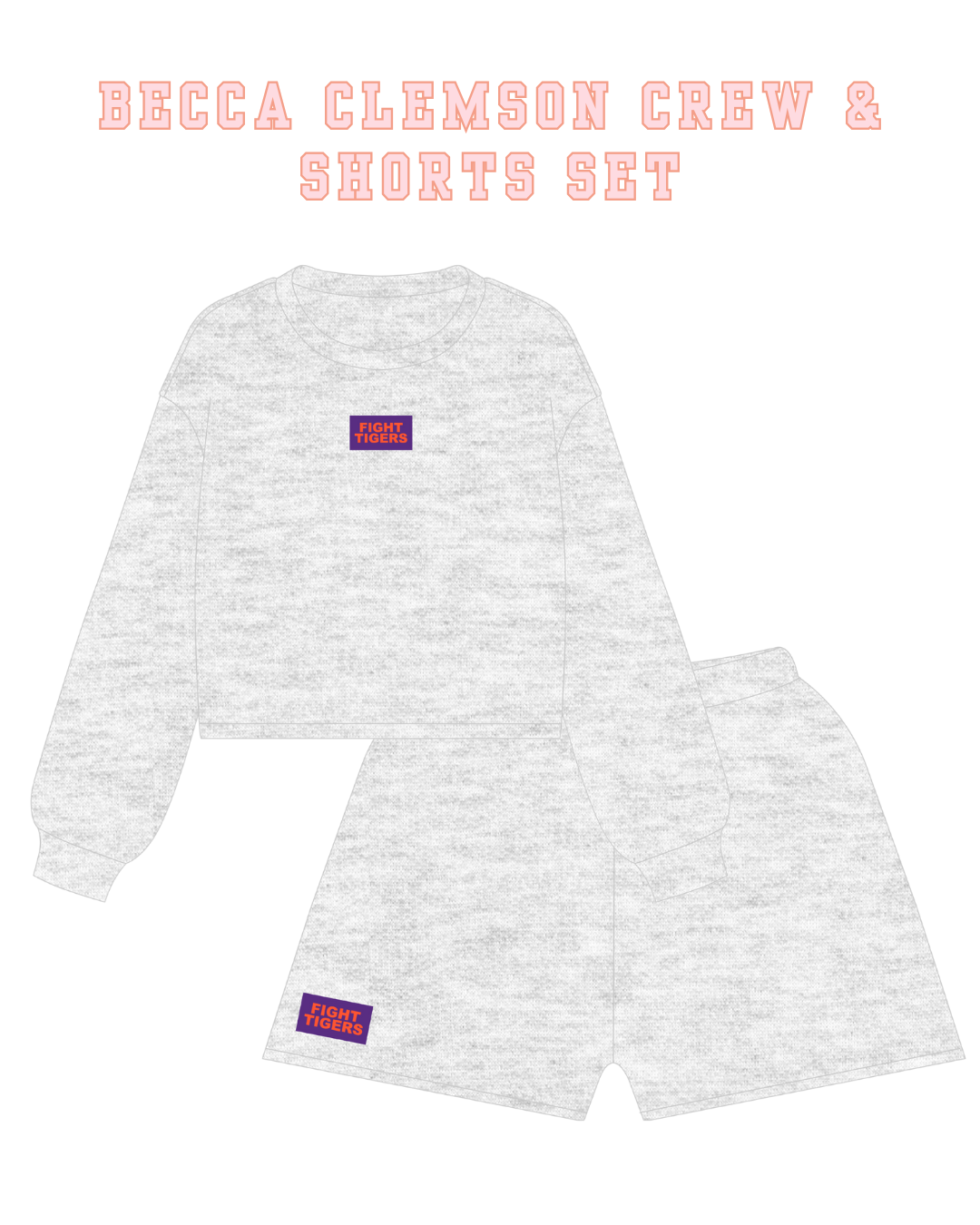 PRE-ORDER Becca Clemson Crew & Shorts Set