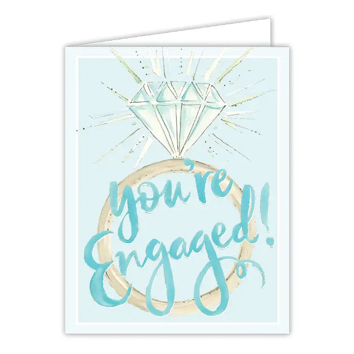 Handpainted You’re Engaged  Engagement Ring Greeting Card