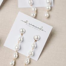 Load image into Gallery viewer, Natural Pearl Statement Drop Earrings