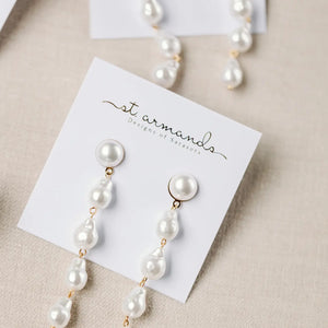 Natural Pearl Statement Drop Earrings