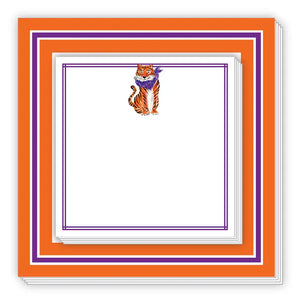 Handpainted Tiger with Orange & Purple Notepad Duo