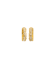 Load image into Gallery viewer, 18K Gold &amp; 925 Silver Baguette Huggie Earrings