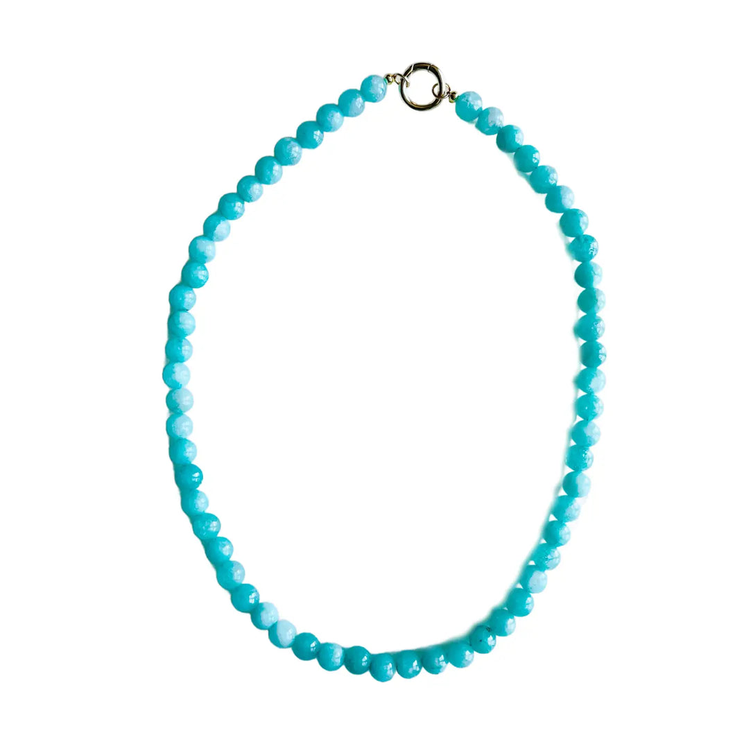 Aqua Jade Mini Gumball Necklace