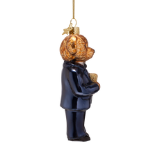 Load image into Gallery viewer, Glass Bear Blue Ornament