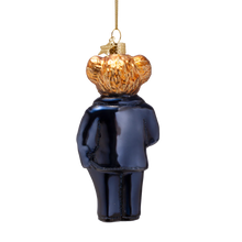 Load image into Gallery viewer, Glass Bear Blue Ornament