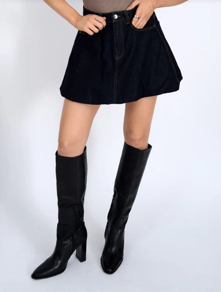 Badrisa Bubble Mini Denim Skirt