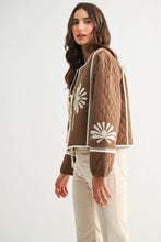 Load image into Gallery viewer, Quilted Bloom Tie-Front Jacket | Mocha/Cream