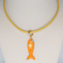 Load image into Gallery viewer, Smith &amp; Co Leather Fish Necklace | Yellow/Orange