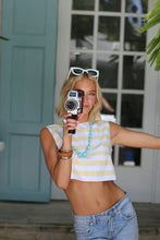 Load image into Gallery viewer, Dottie Hart Opal Open Back Top - South Florida Sunny Stripe