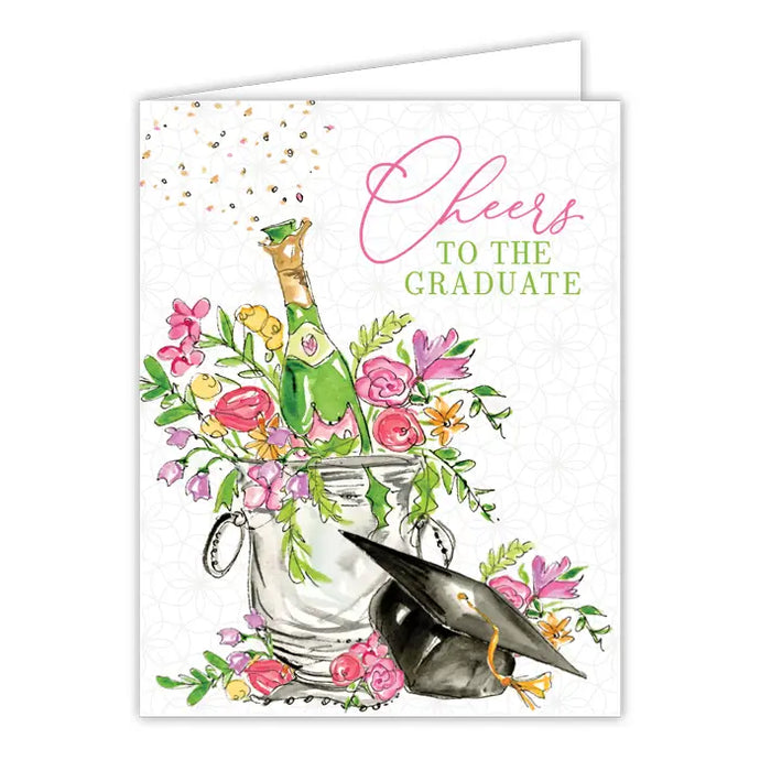 Handpainted Cheers To The Graduate Champagne Bucket Greeting Card
