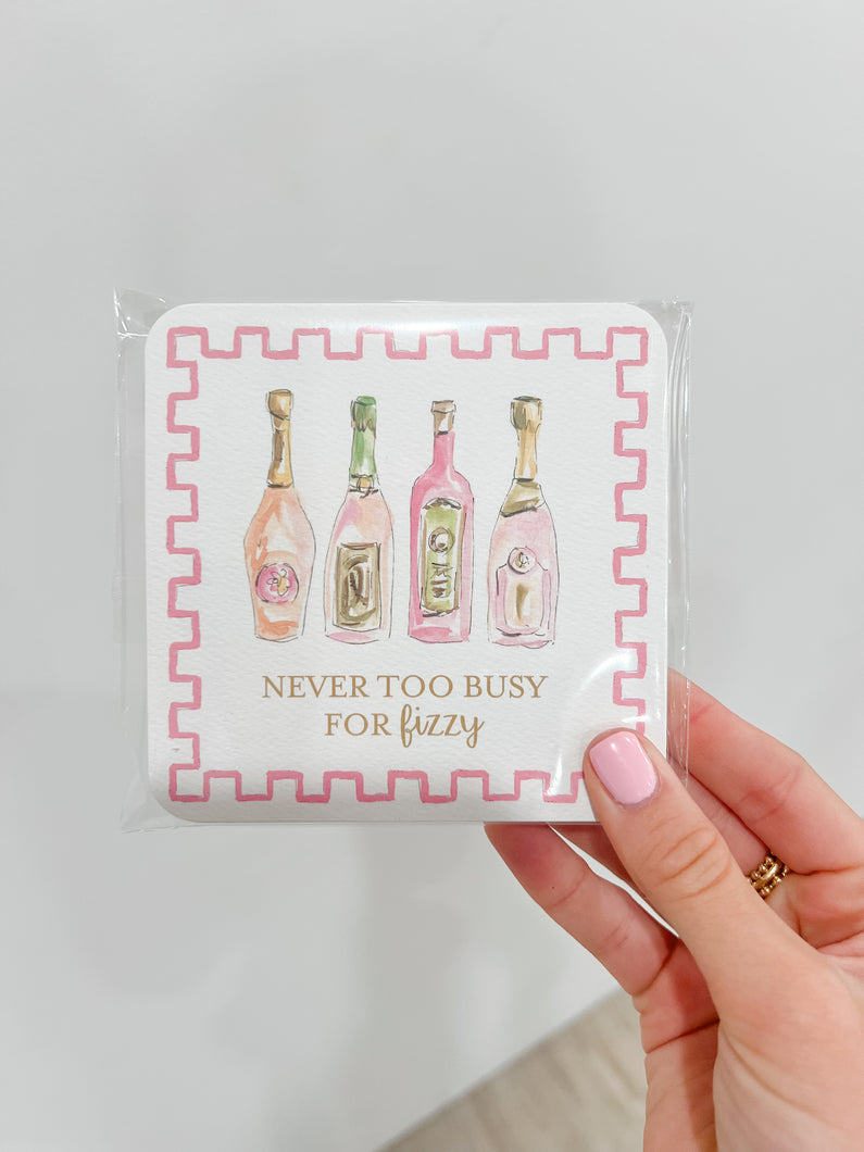 Never Too Busy for Fizzy Paper Coaster Set