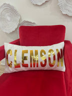 Gold Foil Clemson 12x24 Pillow
