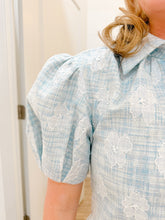 Load image into Gallery viewer, Sincerely Ours Vivienne Dress | Blue Floral Tweed