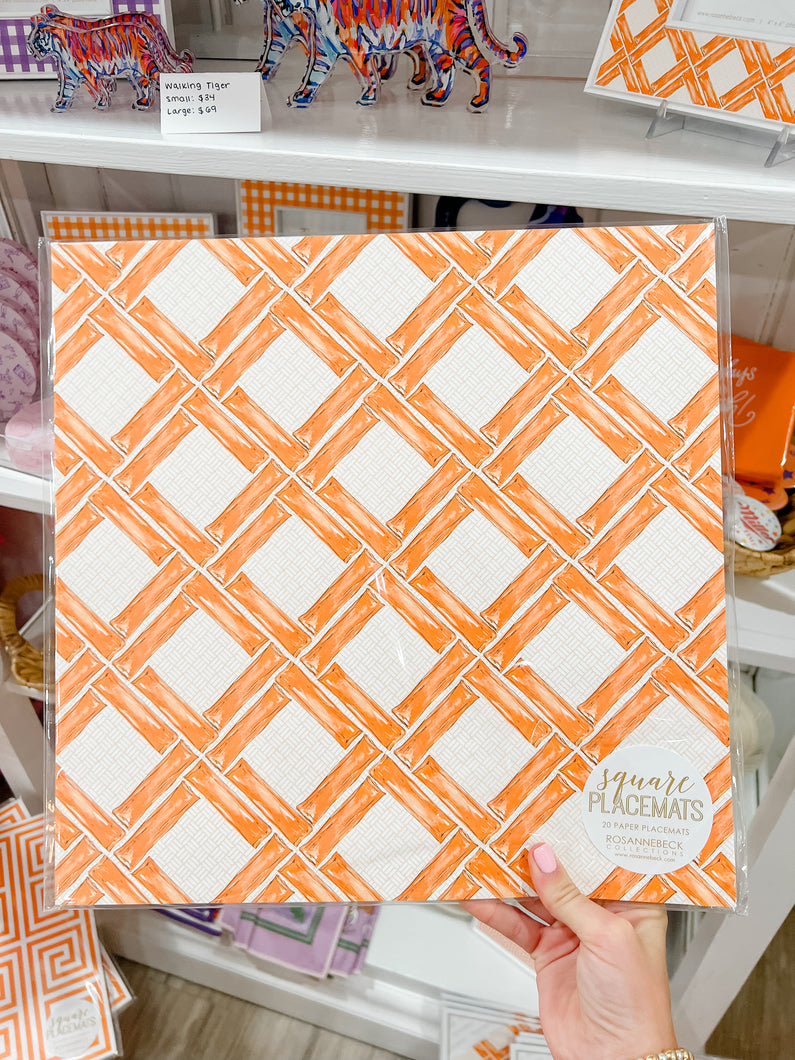 Orange Bamboo Square Placemat
