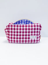 Load image into Gallery viewer, Sorority Gingham Quilted Makeup Bag