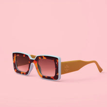 Load image into Gallery viewer, Deco Sunglasses Chartreuse + Sky Blue