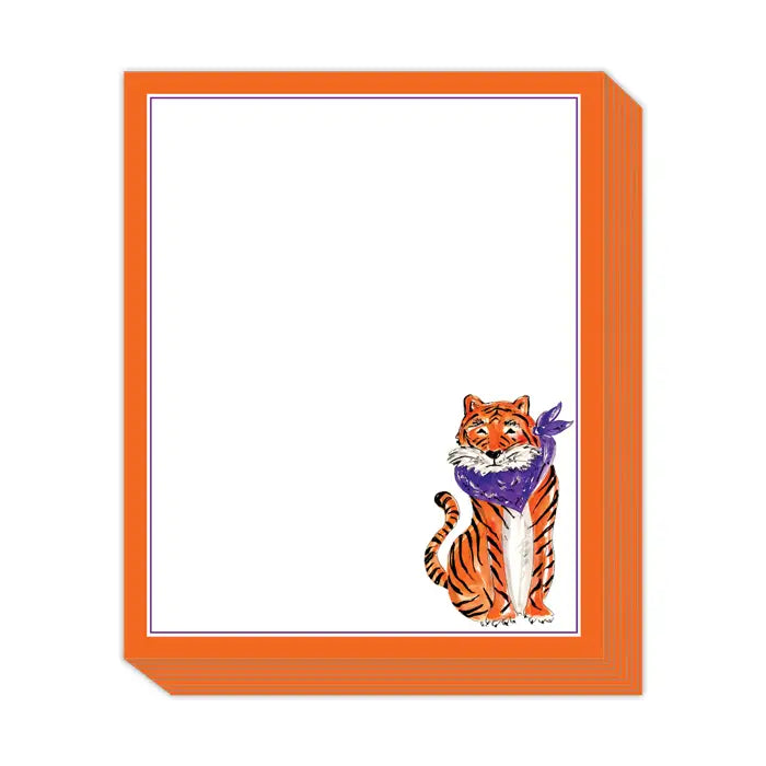 Handpainted Tiger With Purple Bandana Short Stack Pad