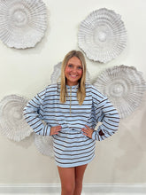 Load image into Gallery viewer, Daily Stripe LS Skort Set | Blue &amp; Brown