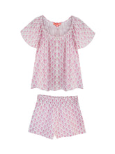 Load image into Gallery viewer, Brooks Avenue Ivy Flutter Sleeve Pajama Set Short | Pink Tulip