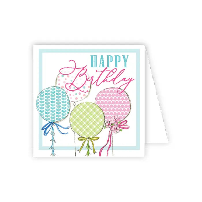 Handpainted Happy Birthday Balloons Enclosure Card