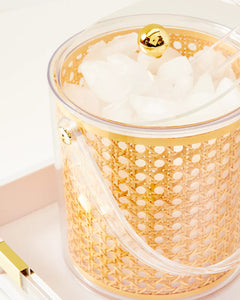 Lilly Pulitzer Ice Bucket with Tongs | Caning
